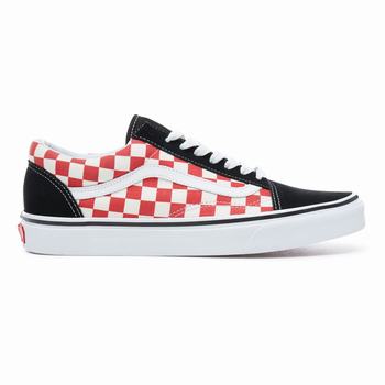 Vans Checkerboard Old Skool - Miesten Tennarit - Mustat Punainen